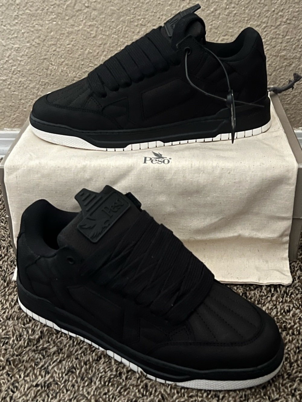 Peso Men’s Peso Tank Onyx Color Nubuck Leather   Shoes- Size 9.5